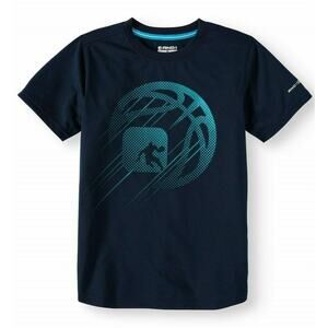 Basketball Graphic Short Sleeve Active Performance T-Shirt Boys Navy Medium (8)